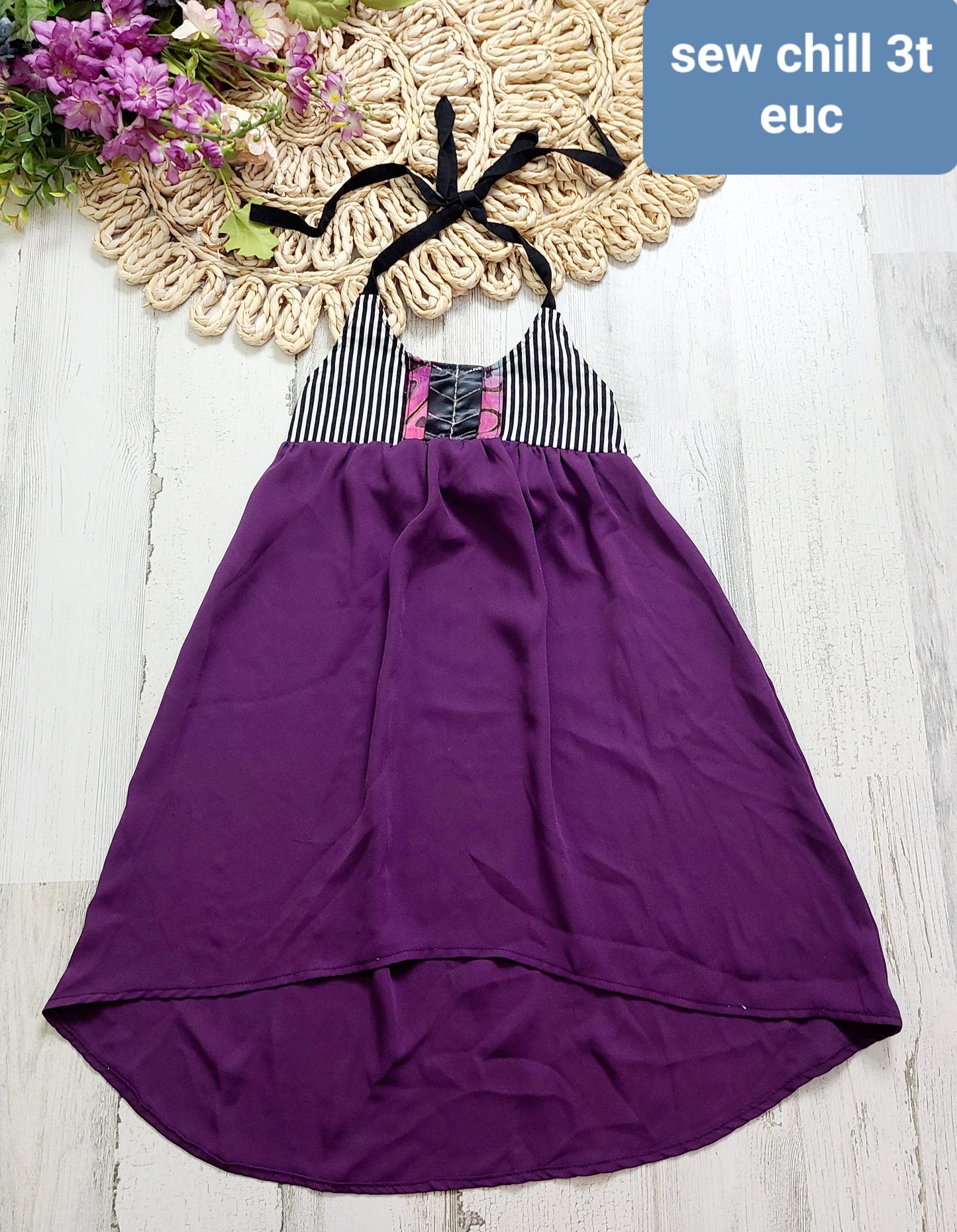 sew chill purple halter dress