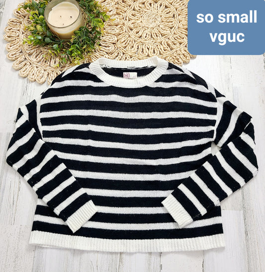 black white striped sweater so