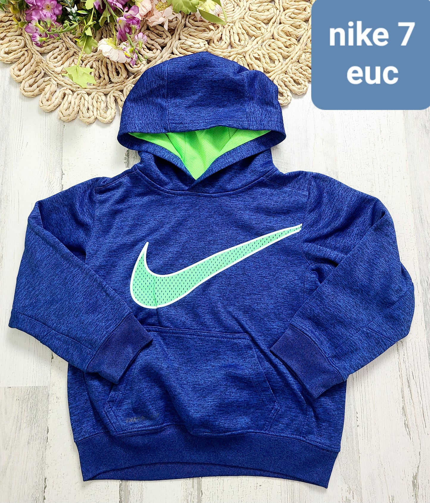 blue and green hood nike 7y