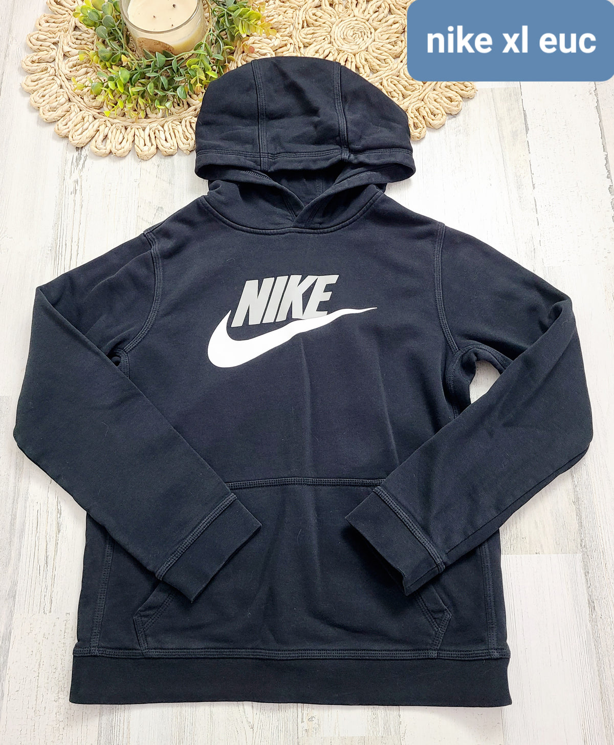 xl boys black nike hoodie