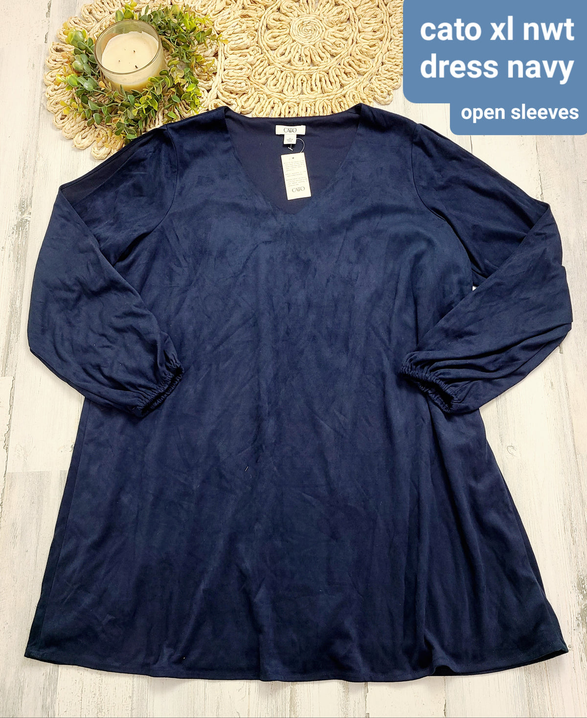navy cato dress long slit sleeves