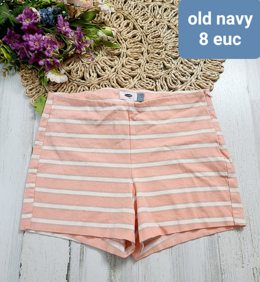 old navy pink horizontal stripe shorts