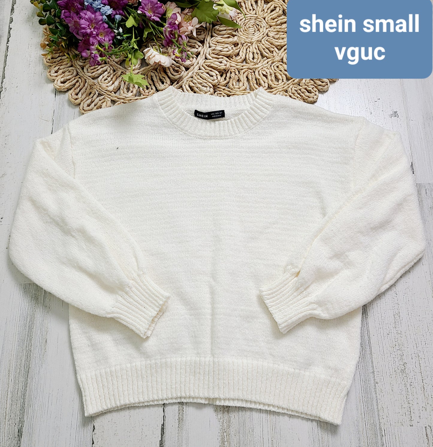 off white sweater shein