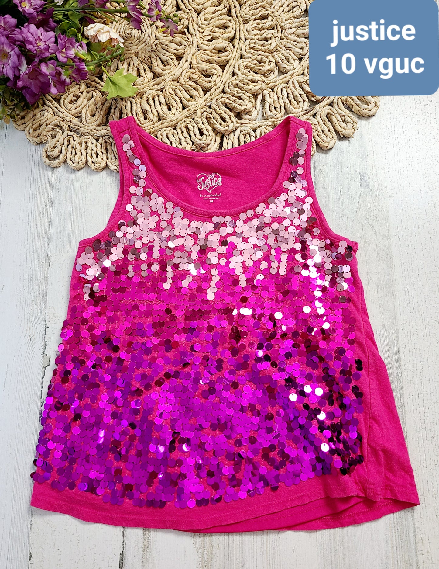 justice sequins tank