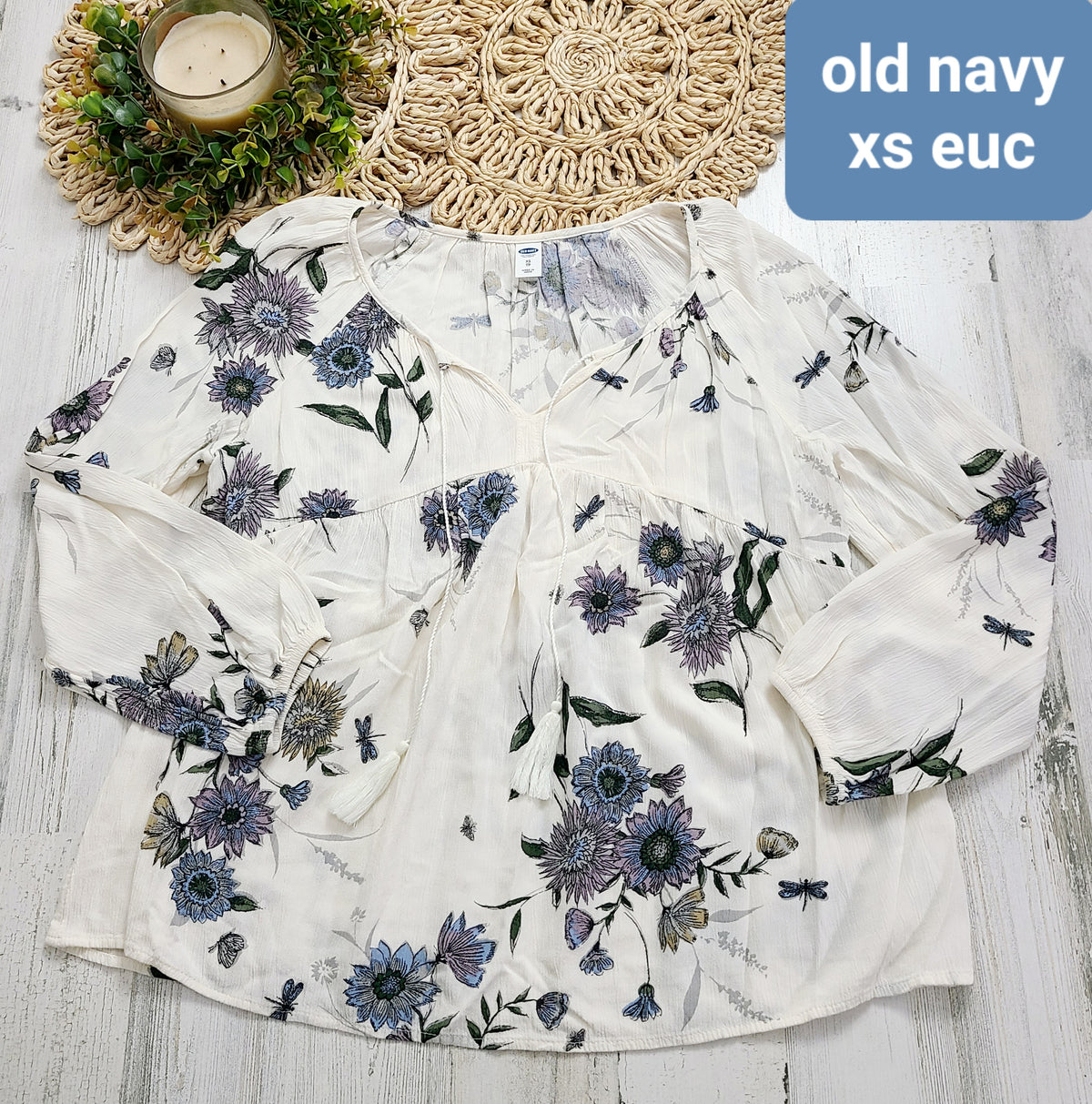 white blue flowers old navy