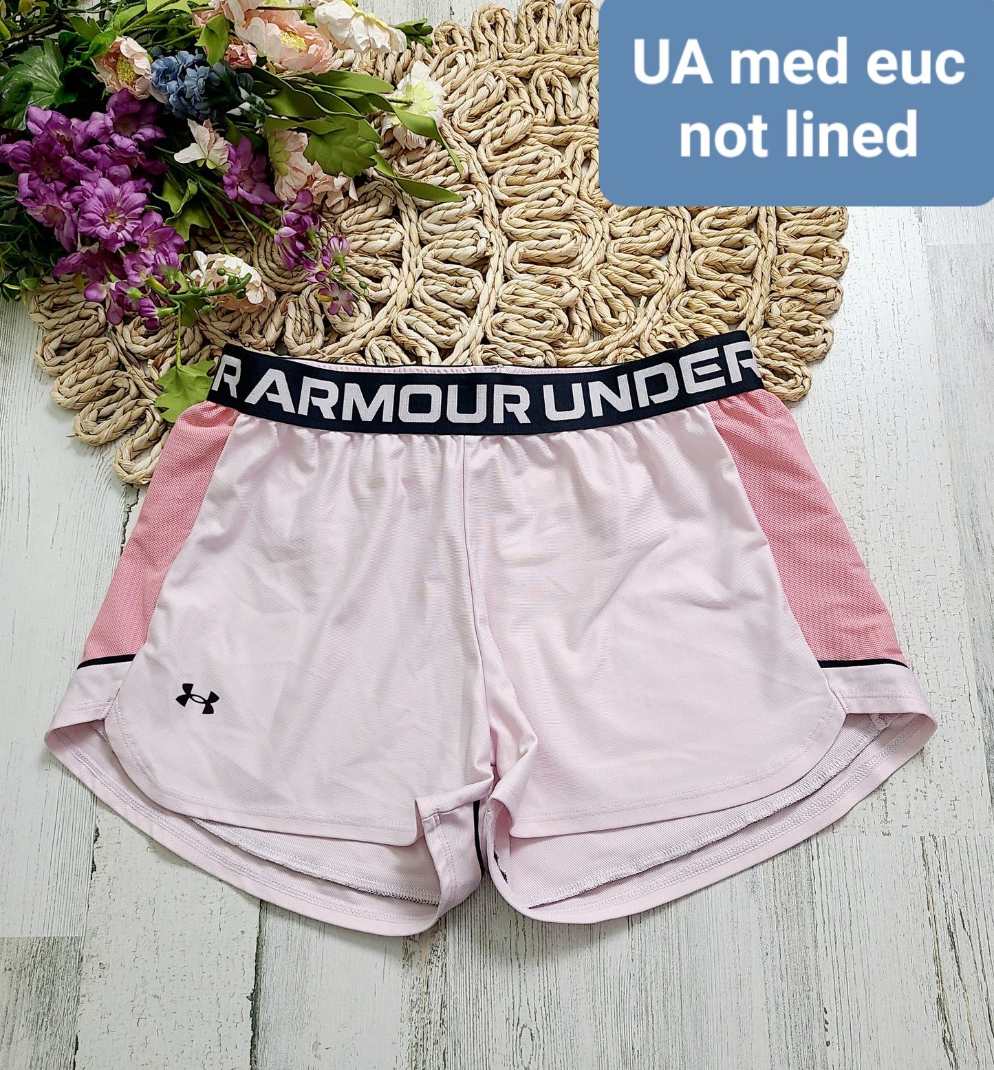 pink medium ua womens shorts