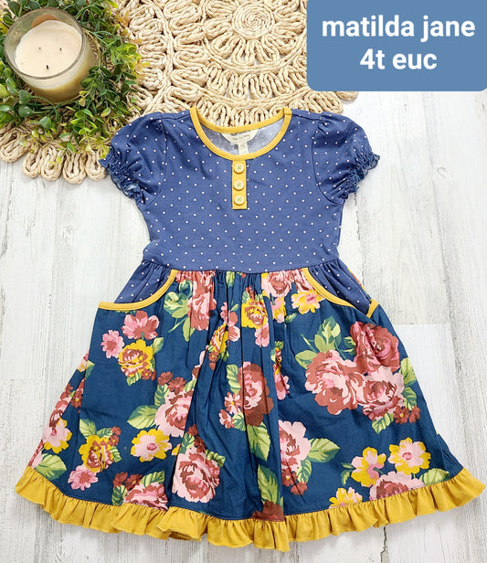 blue and yellow polka dot floral matilda jane