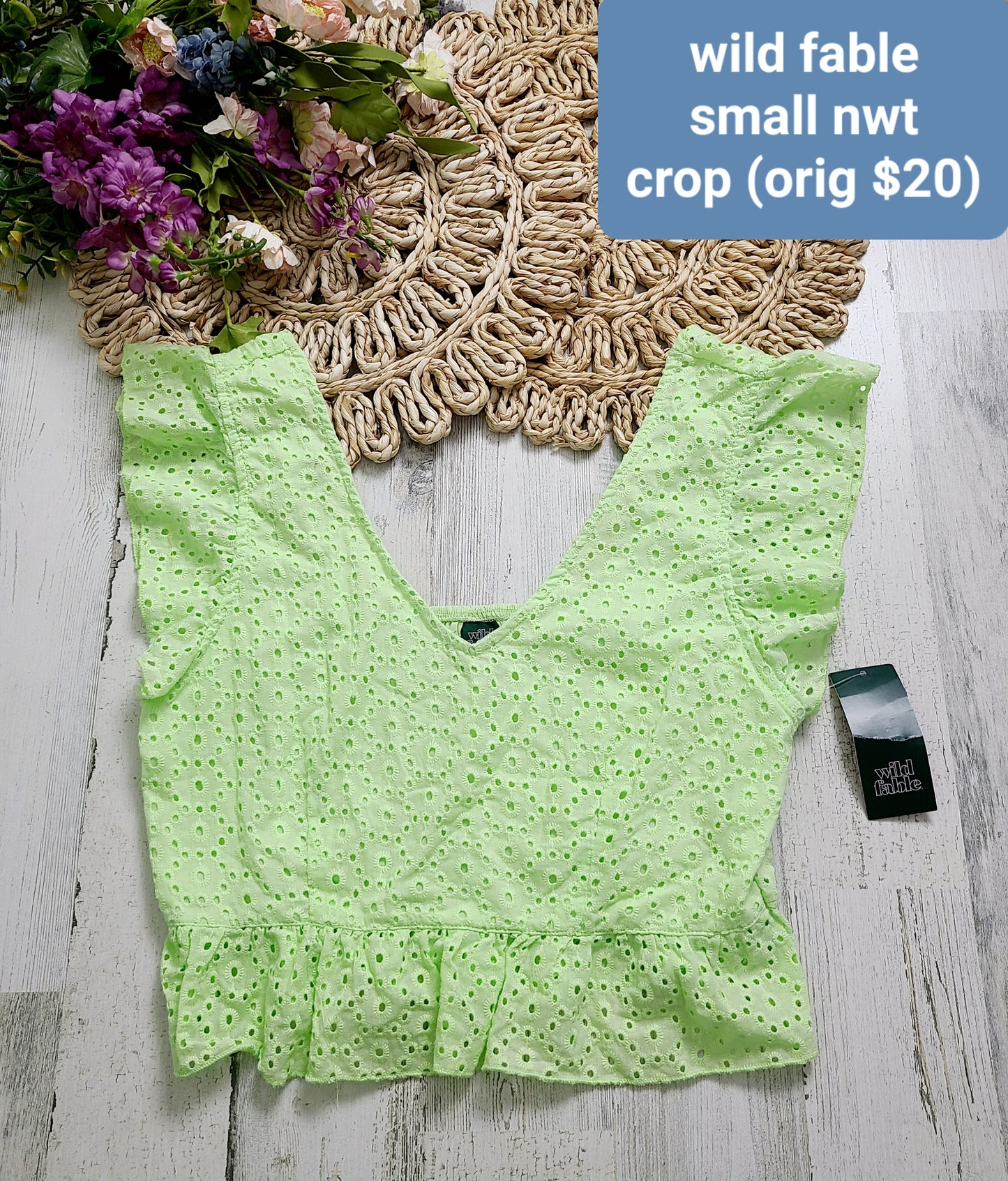 new wild fable crop lime green