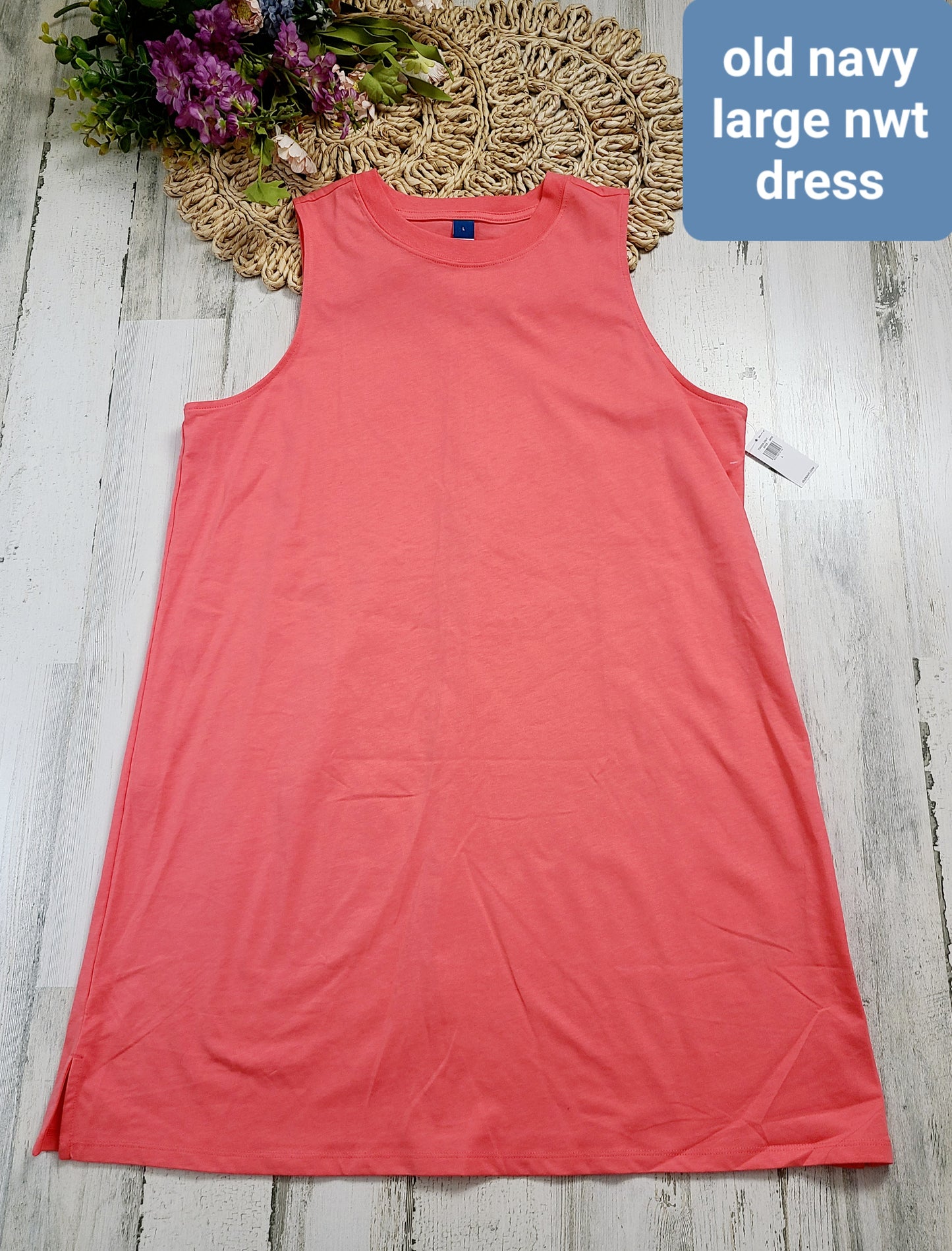 new old navy tank dress coral