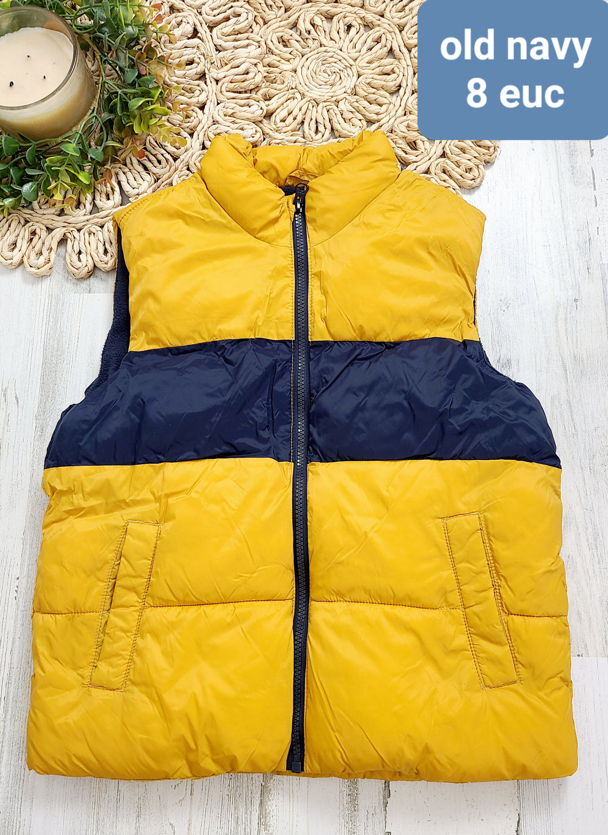 yellow navy vest old navy