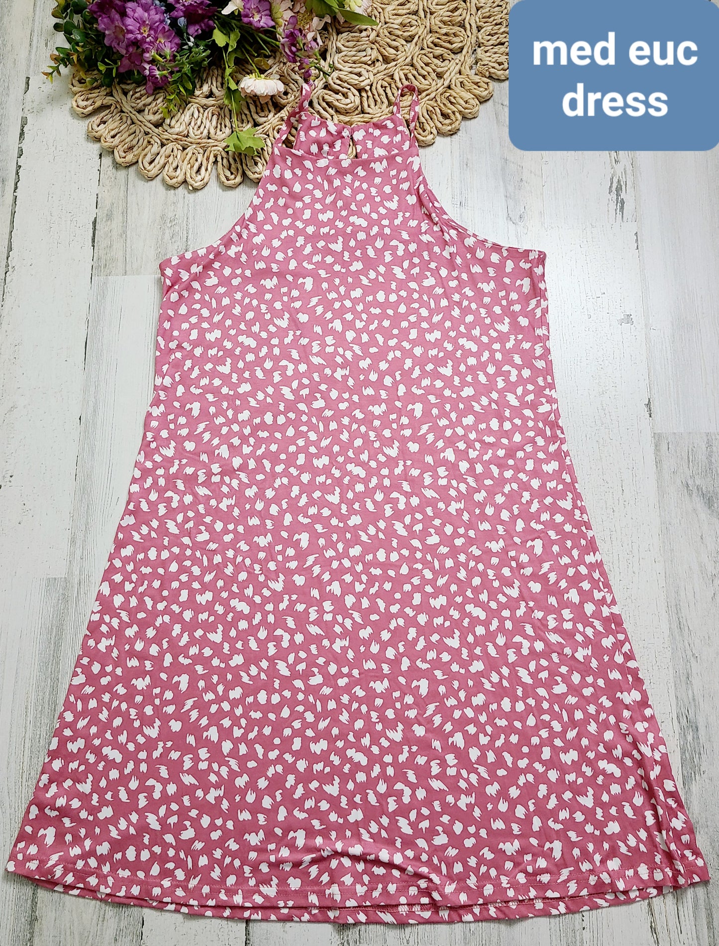 pink white speckle dress no brand