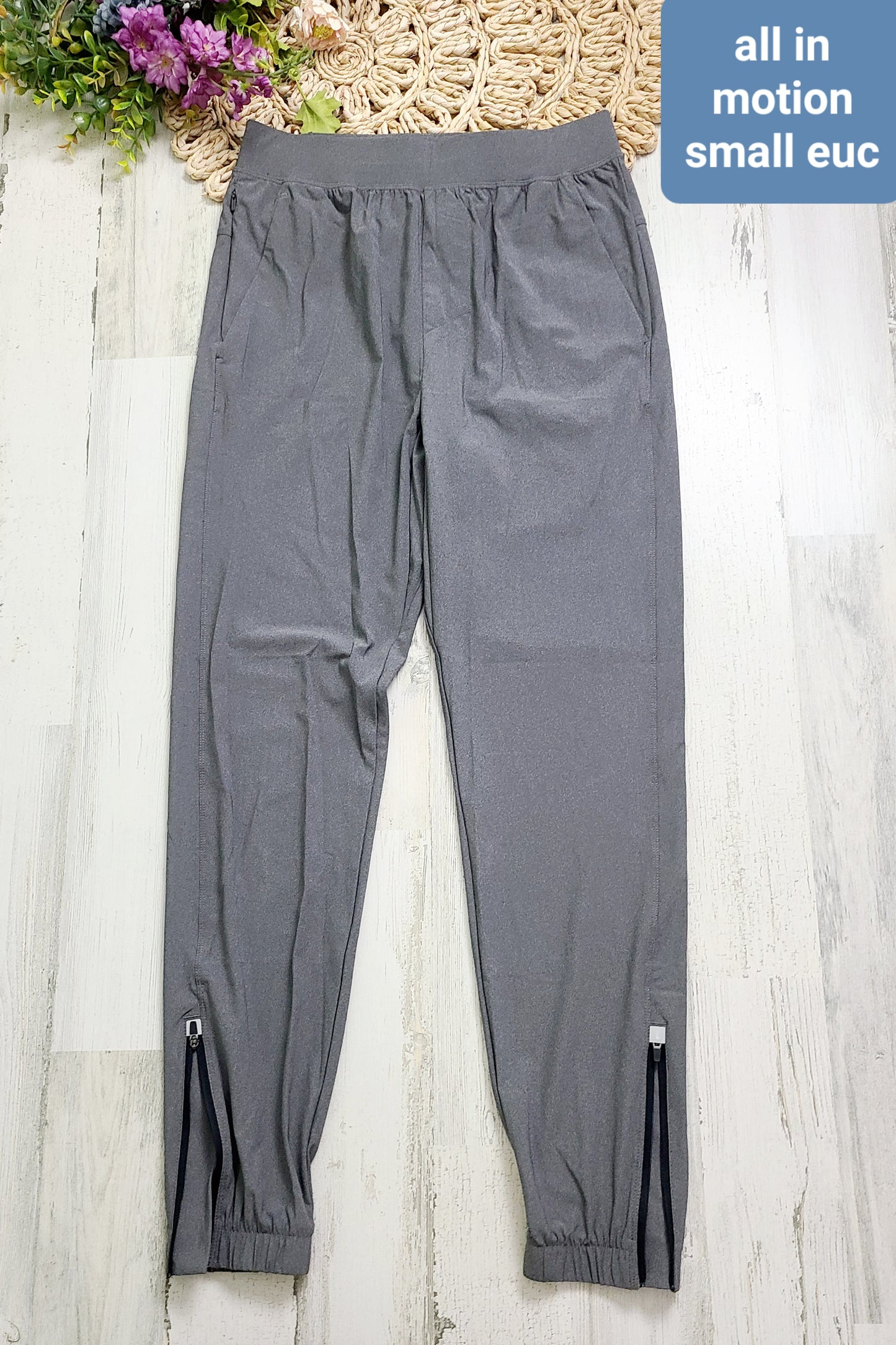 gray zip ankle joggers all in motion