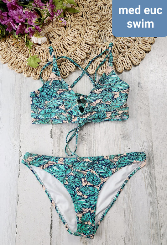 teal pink swim