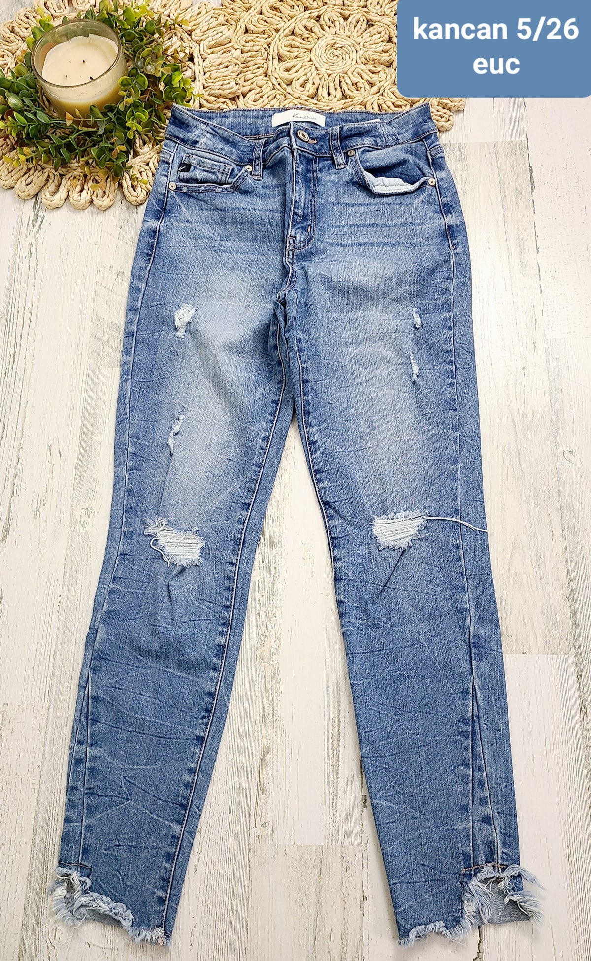 distressed raw hem kancan jeans 5