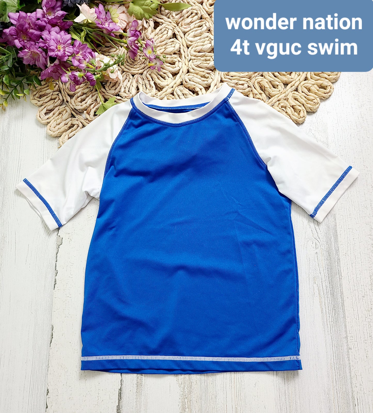 wonder nation blue white swim top