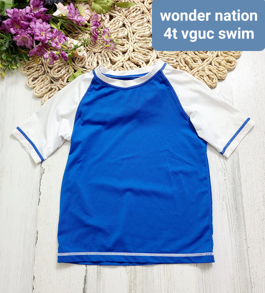 wonder nation blue white swim top