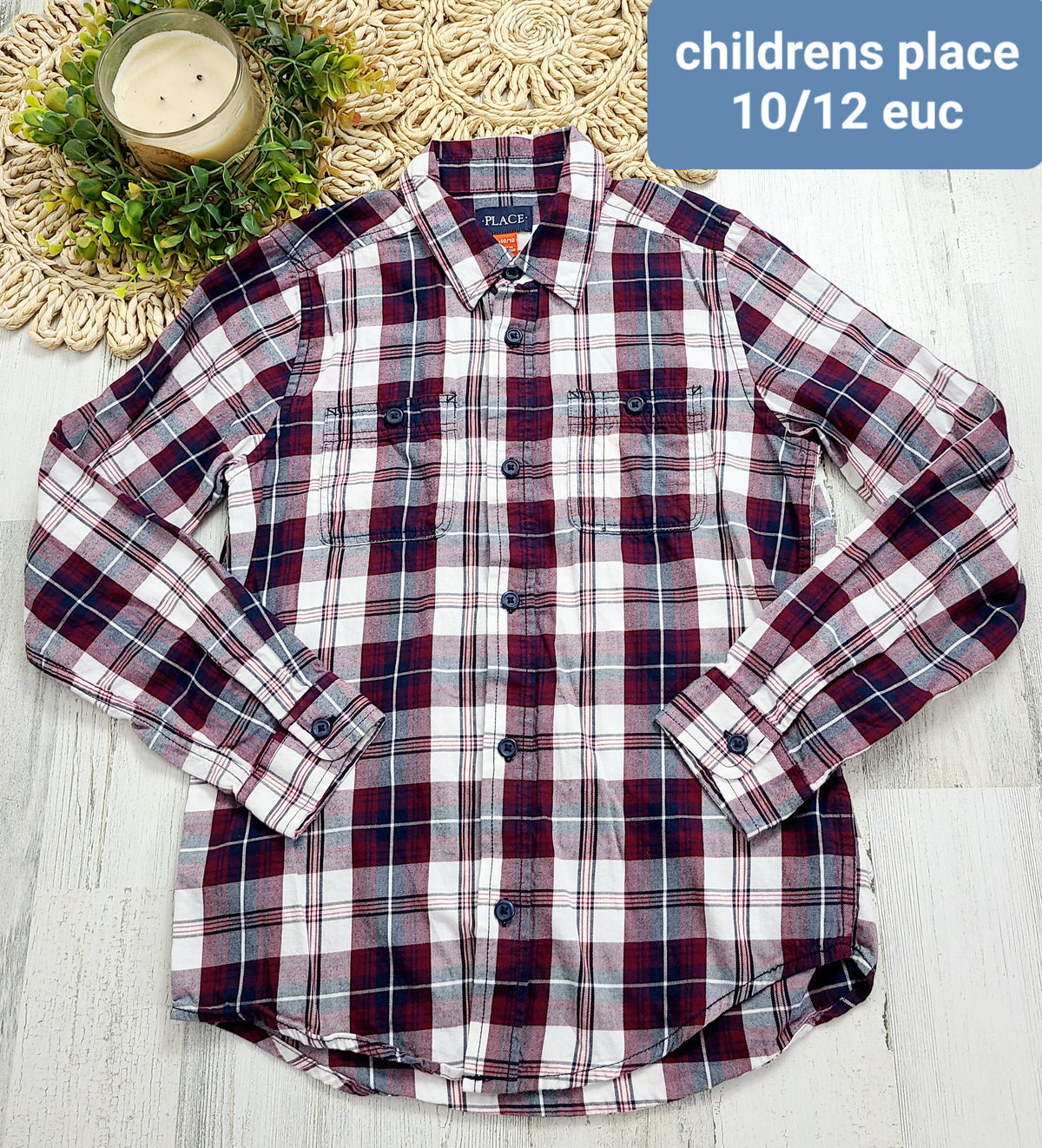 burgundy navy childrens place 10/12y