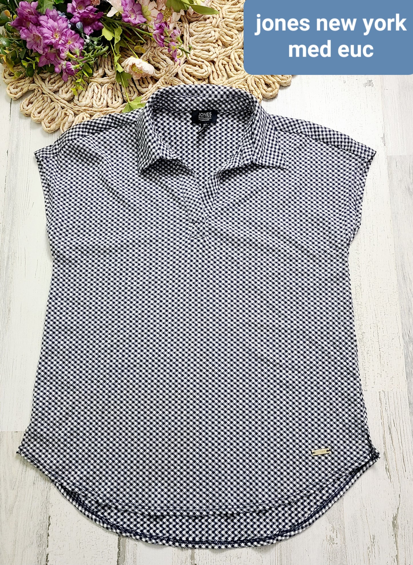 jones new york collar black and white