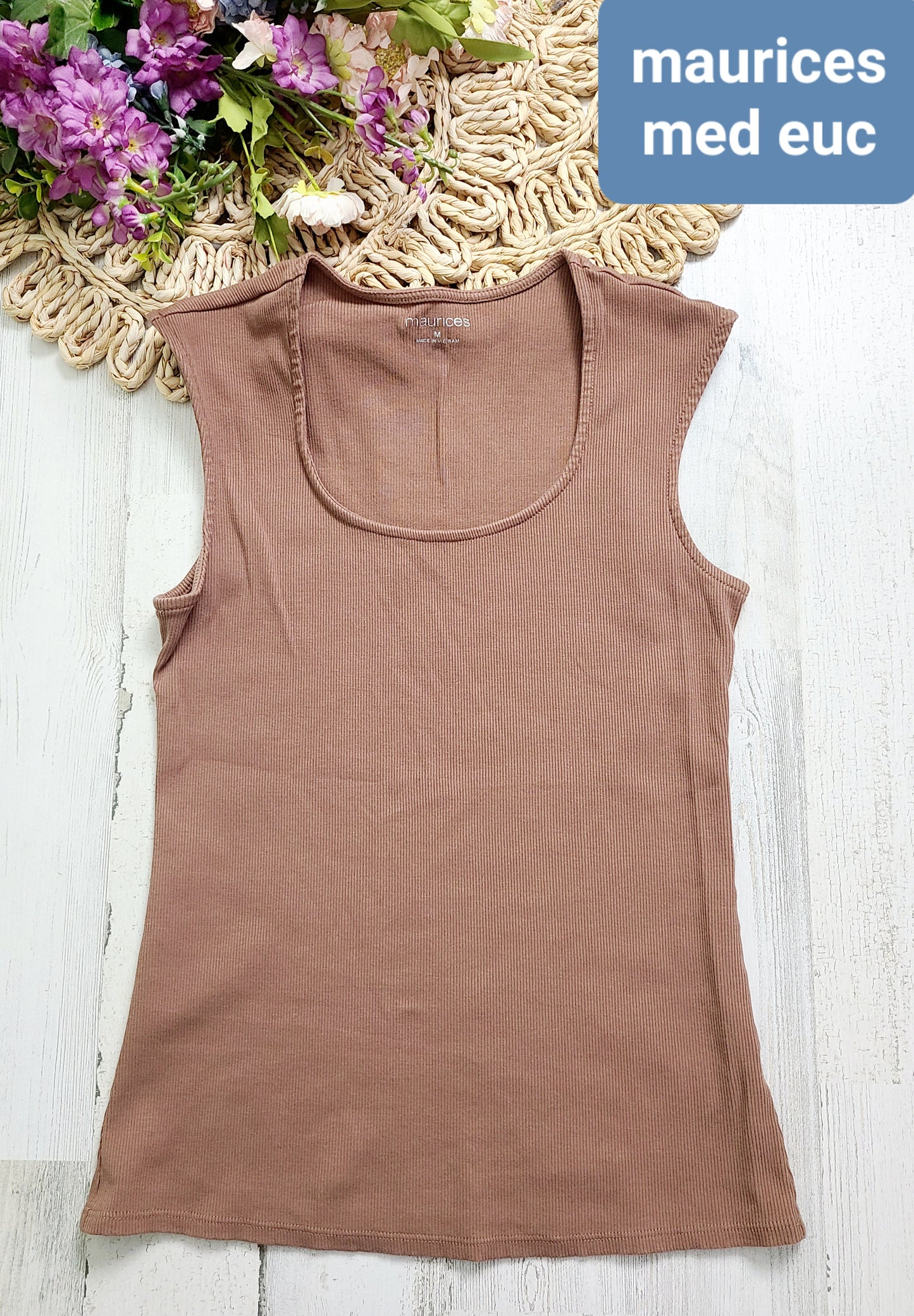 maurices round neck brown tank
