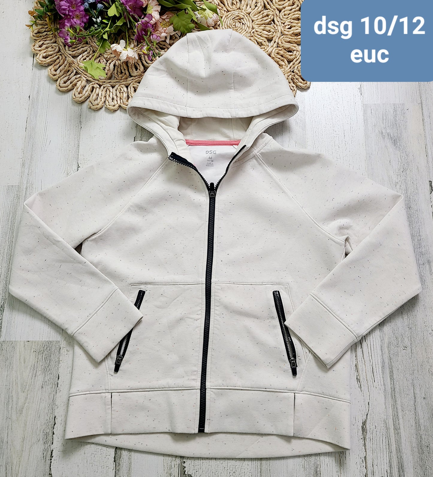 dsg girls zip speckled hoodie