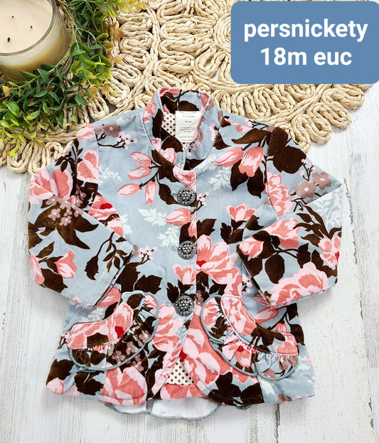 pink bue brown floral jacket persnickety