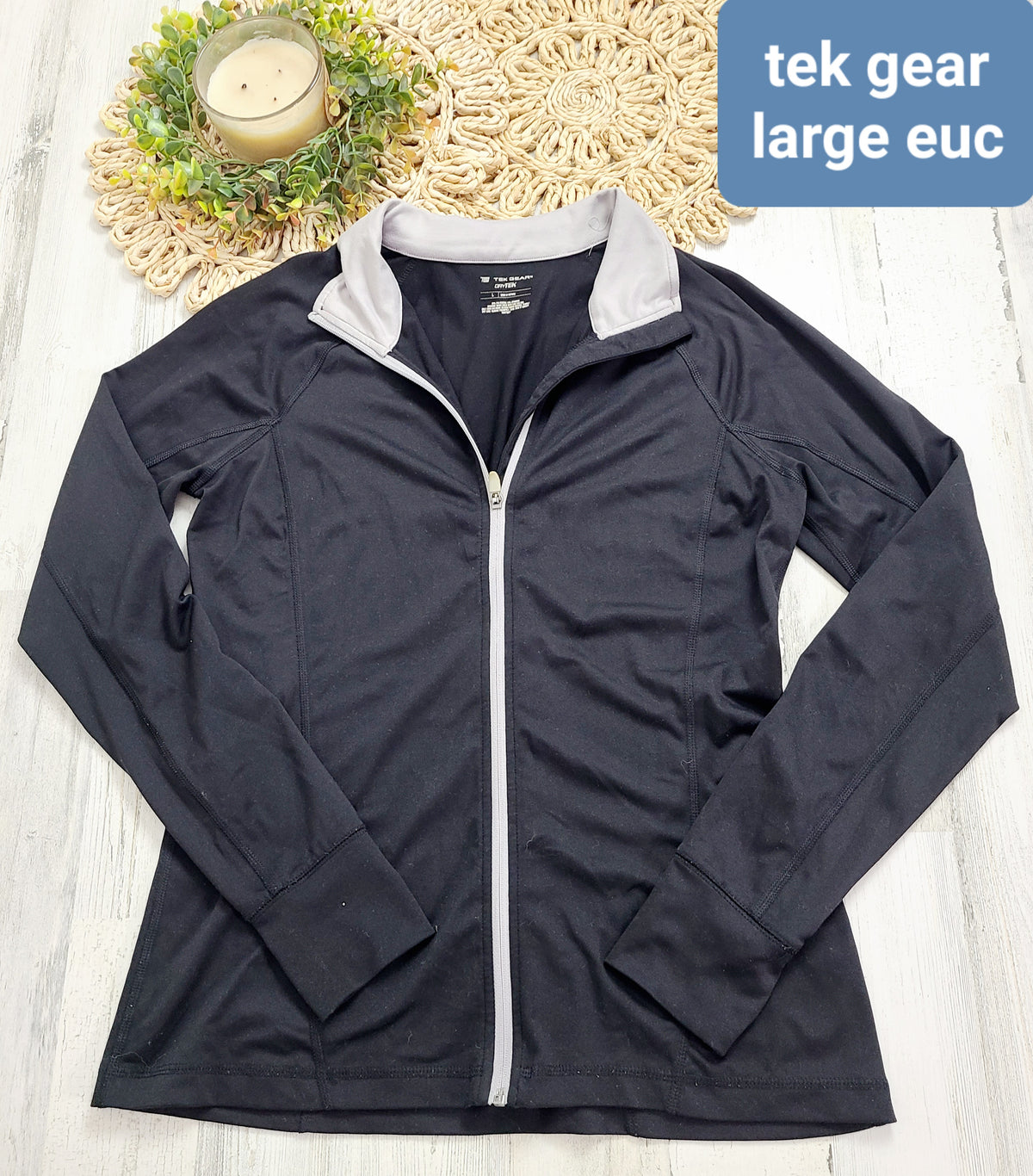 black zip tek gear