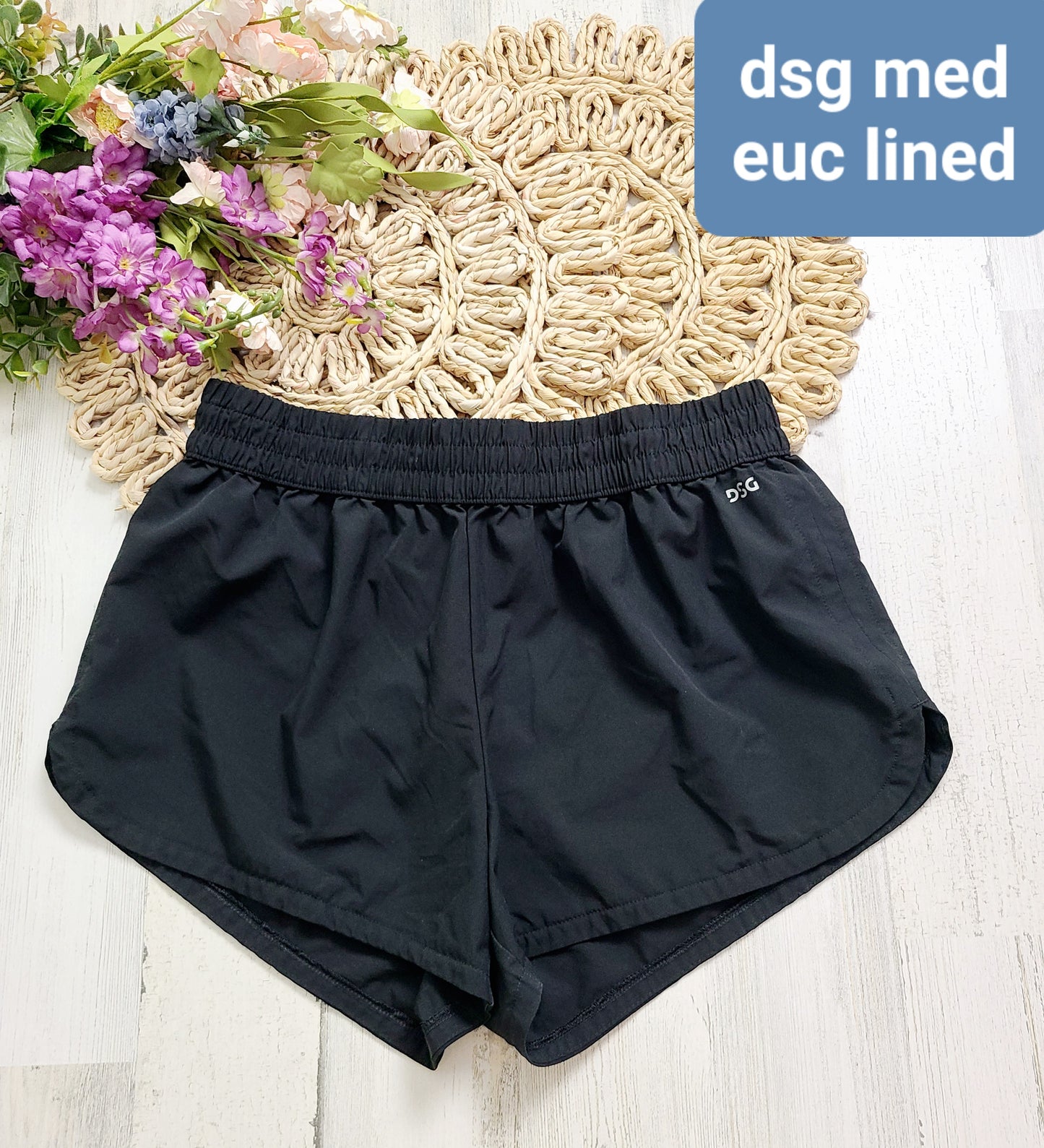 dsg black lined active shorts