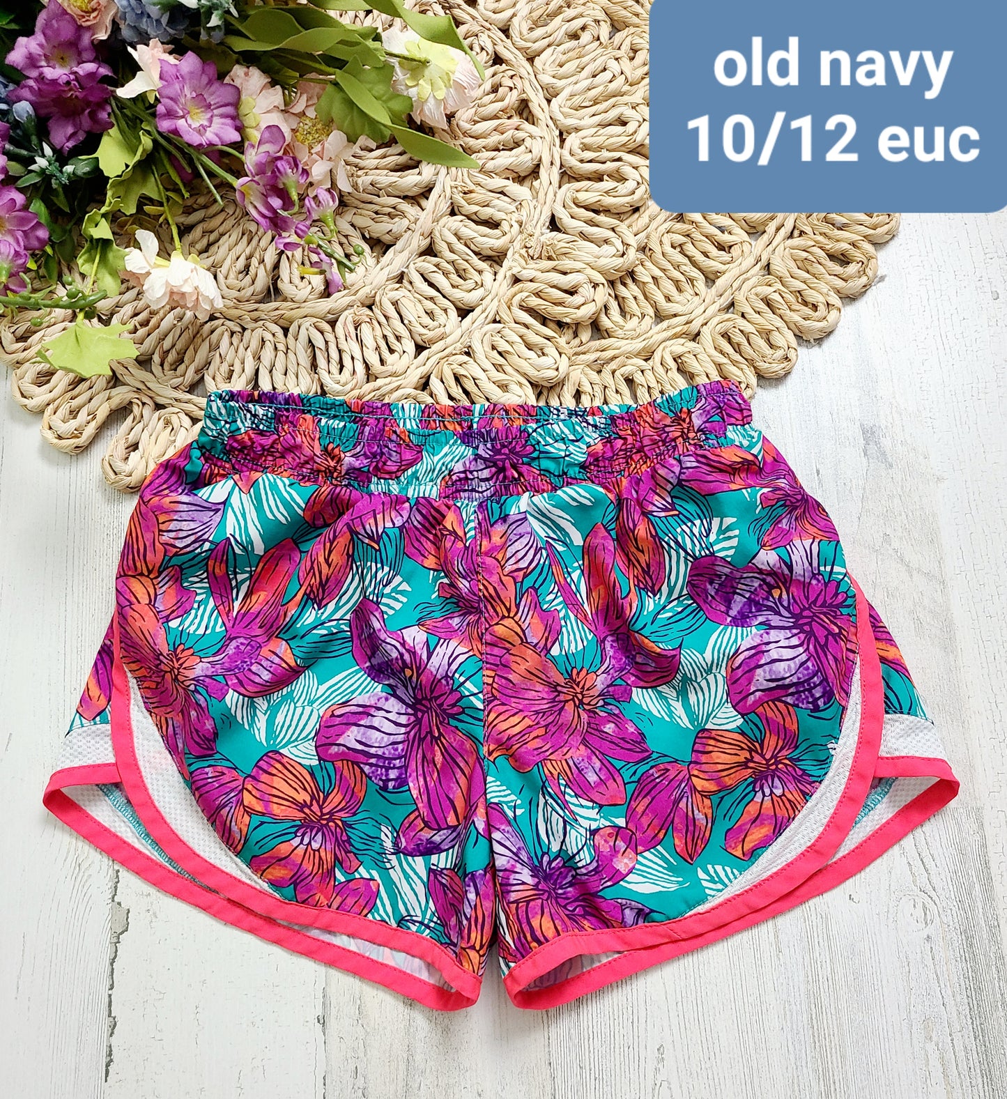 flower shorts 10/12y old navy girls