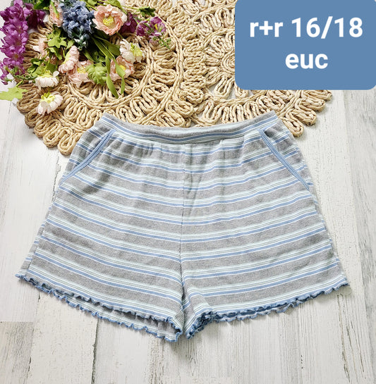 r+r blue striped shorts