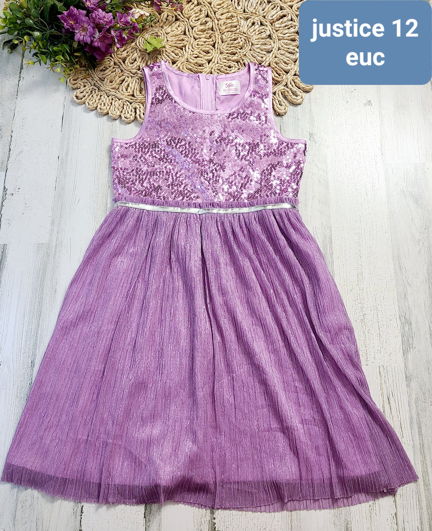 justice purple sequins dress