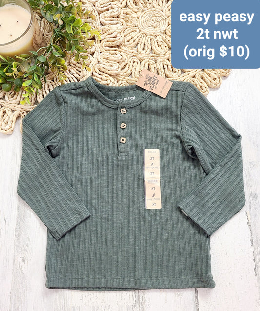 easy peasy henley ribbed