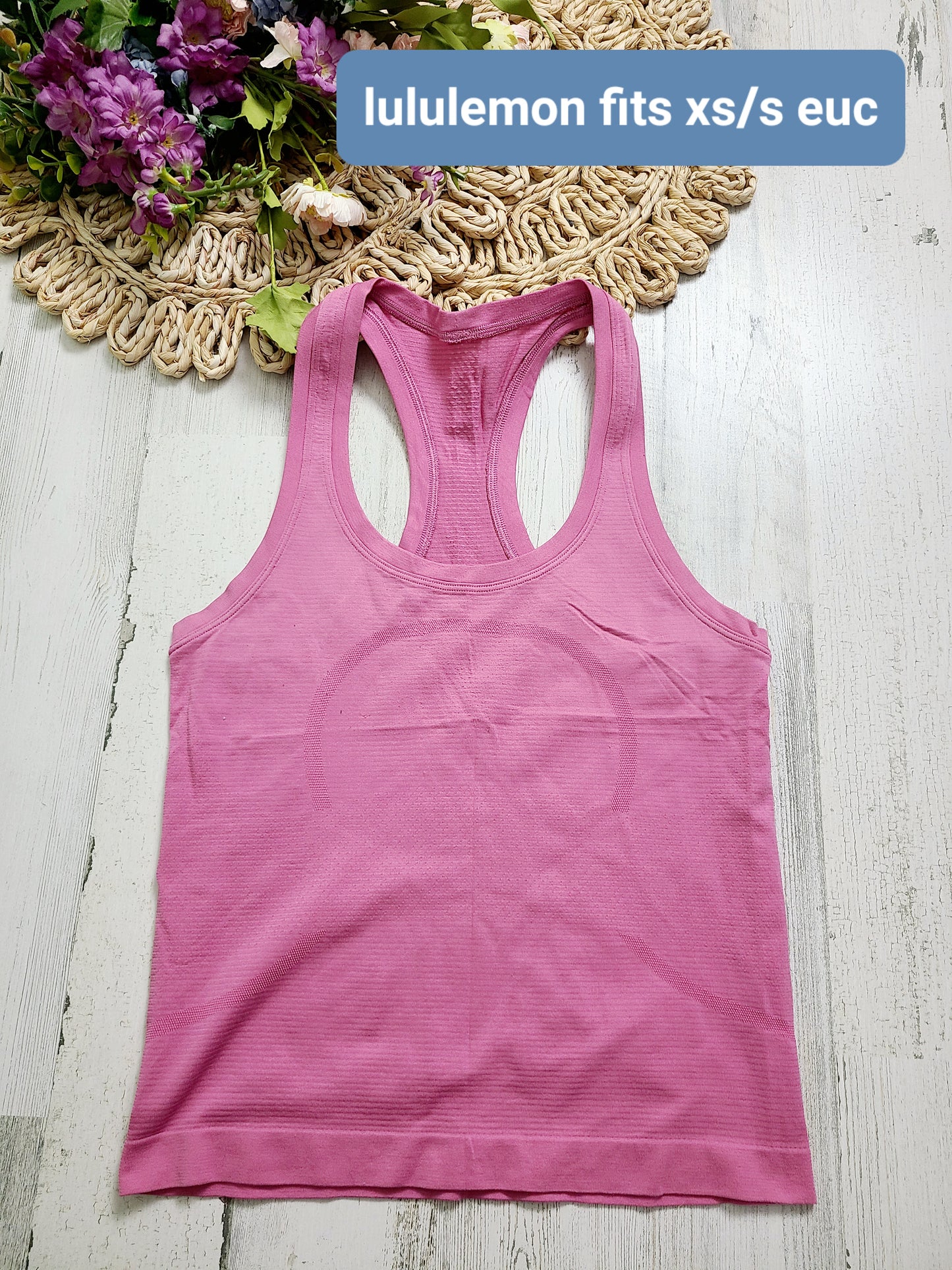 lululemon pink xs tank no size tag