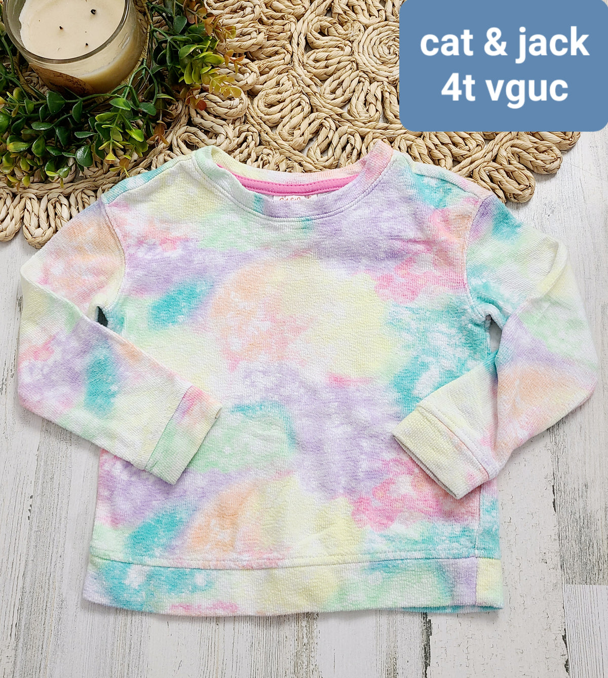 colorful pastel tye dye cat & jack 4t