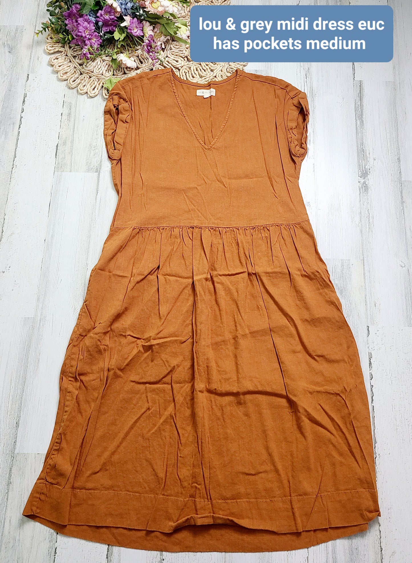 lou & grey midi with pockets burnt orage