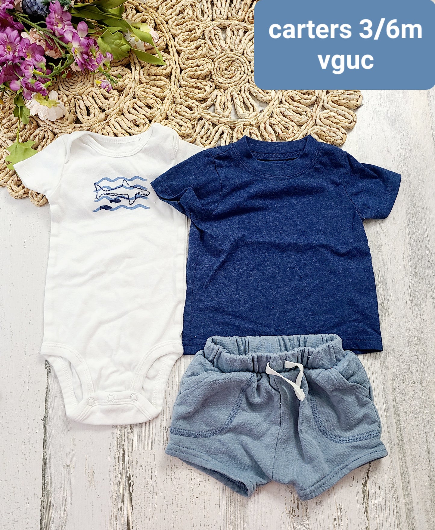 carters navy and white shark bundle