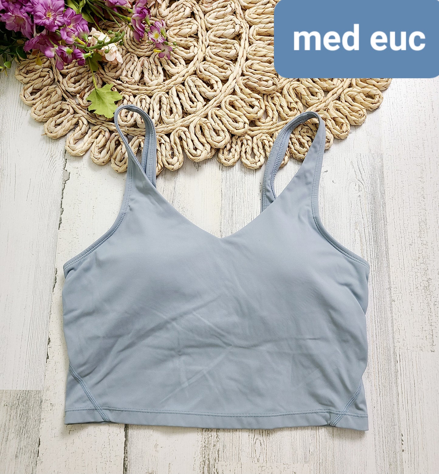 dusty blue crop tank