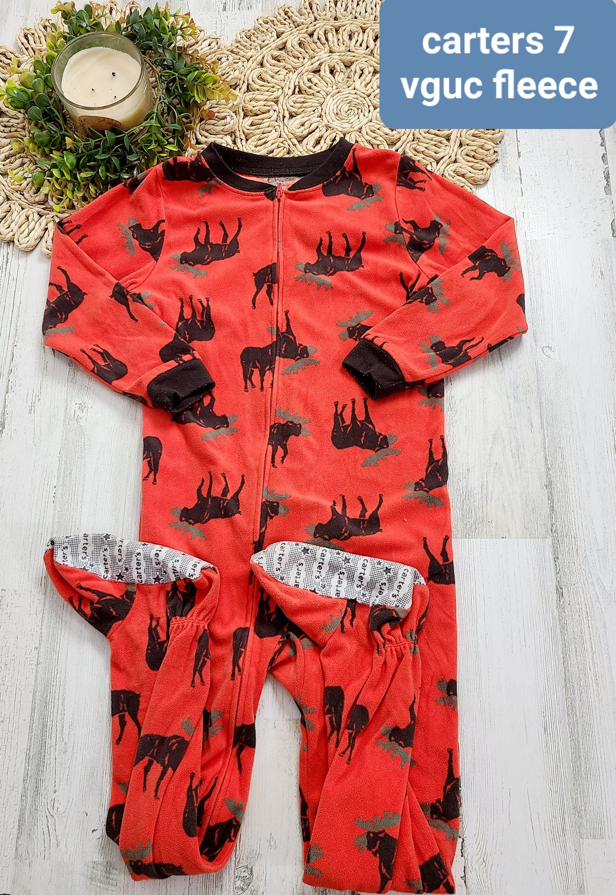 carters moose pj fleece