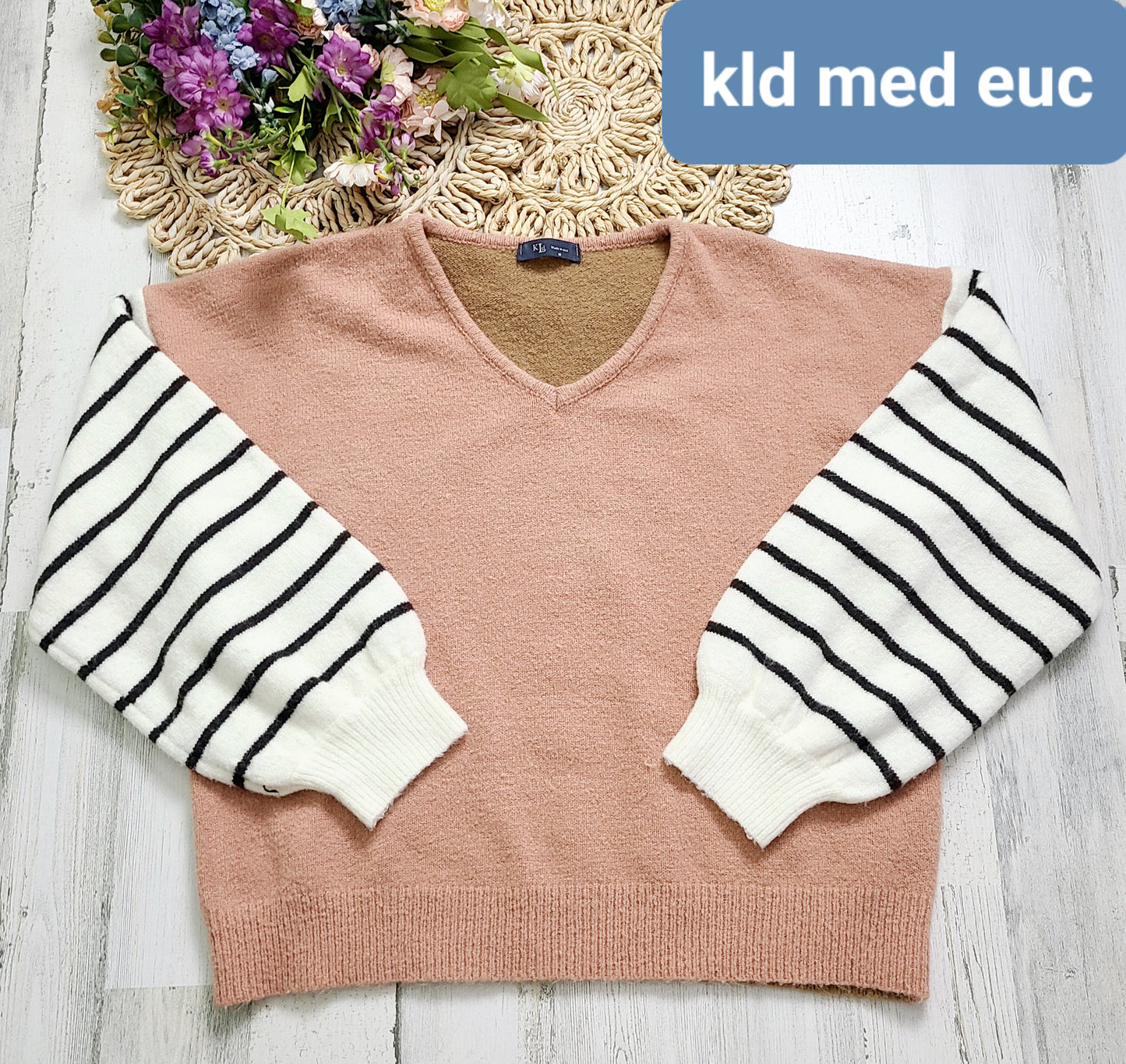 striped sleeves kld sweater