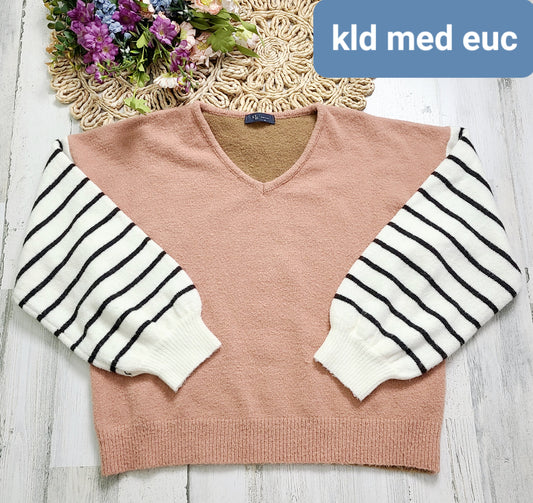 striped sleeves kld sweater