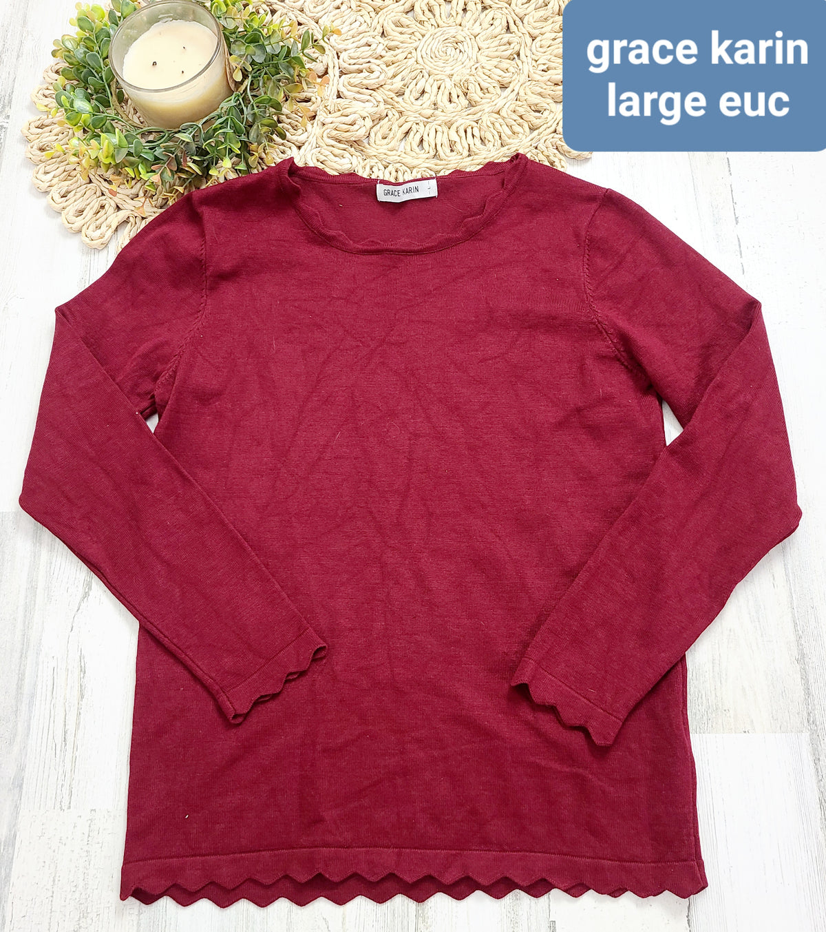 dark red grace karin thin sweater