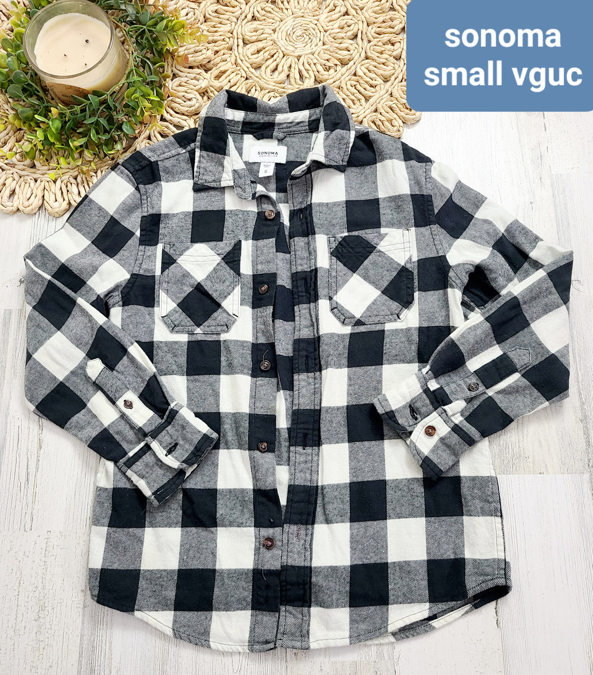 black white buffalo plaid sonoma