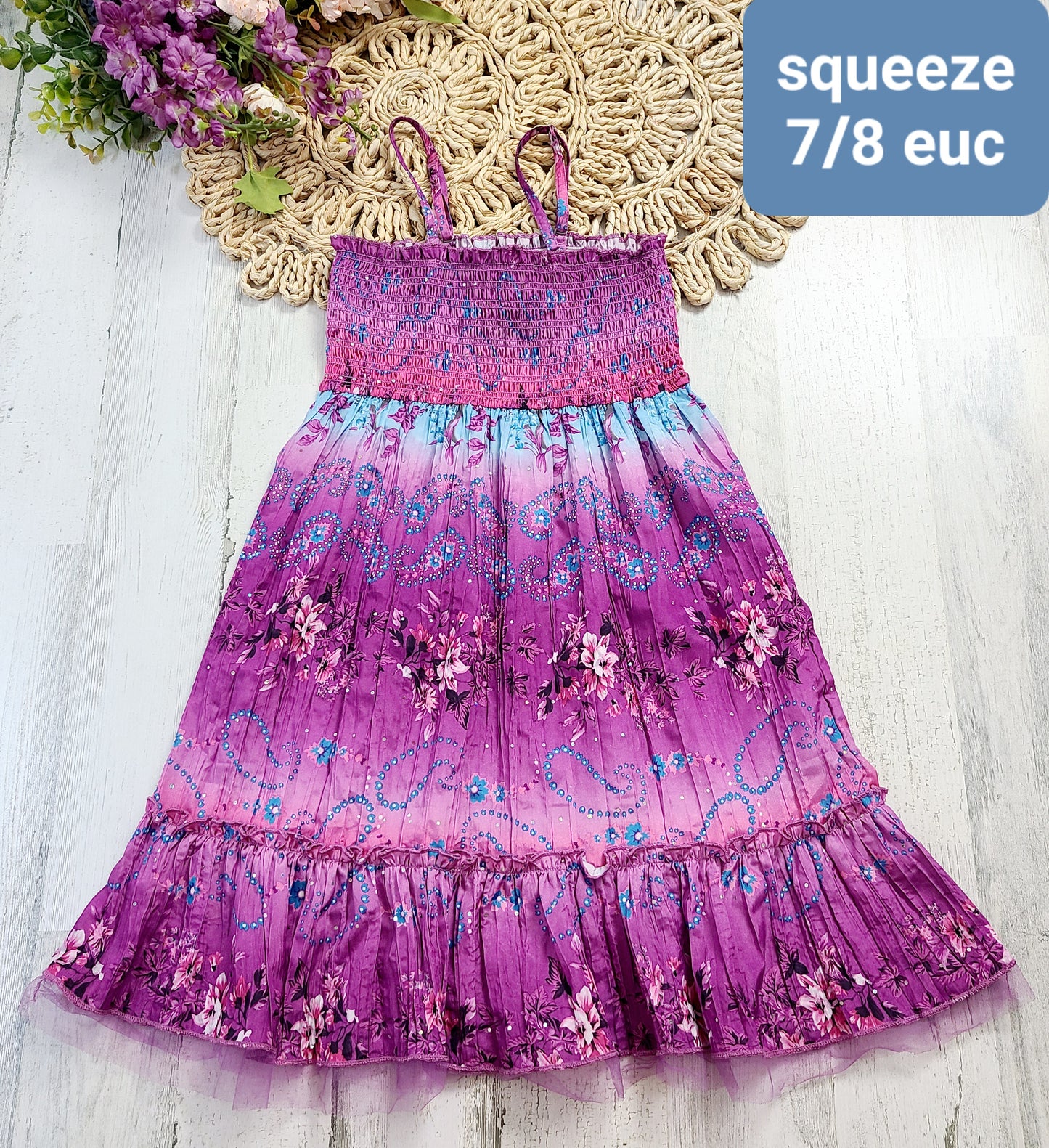 squeeze purple blue dress