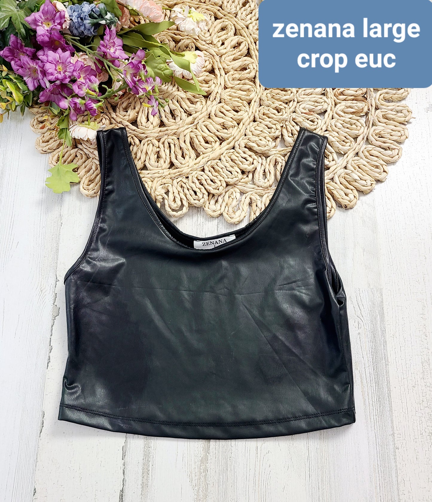 zenana crop faux leather