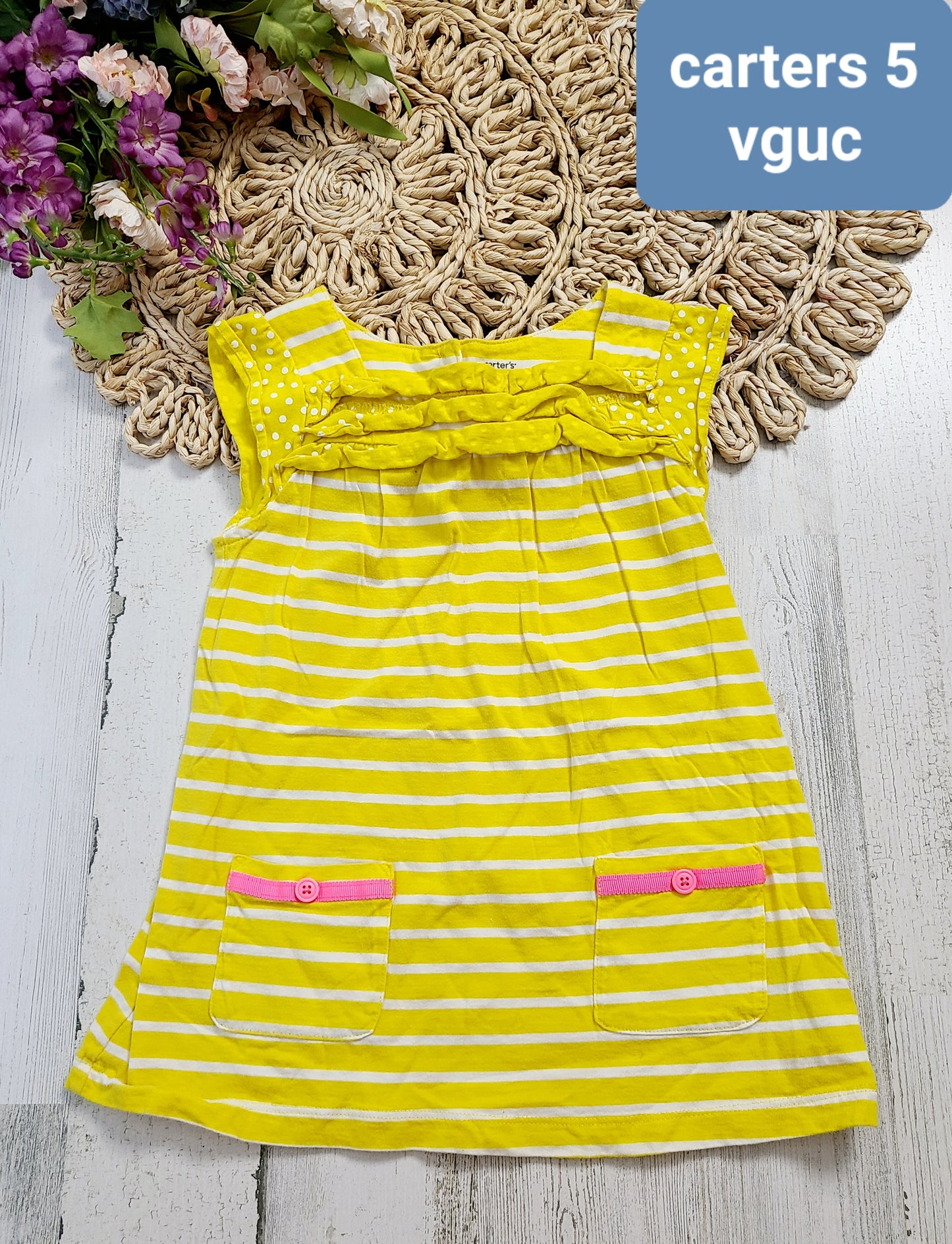 yellow stripe carters dress