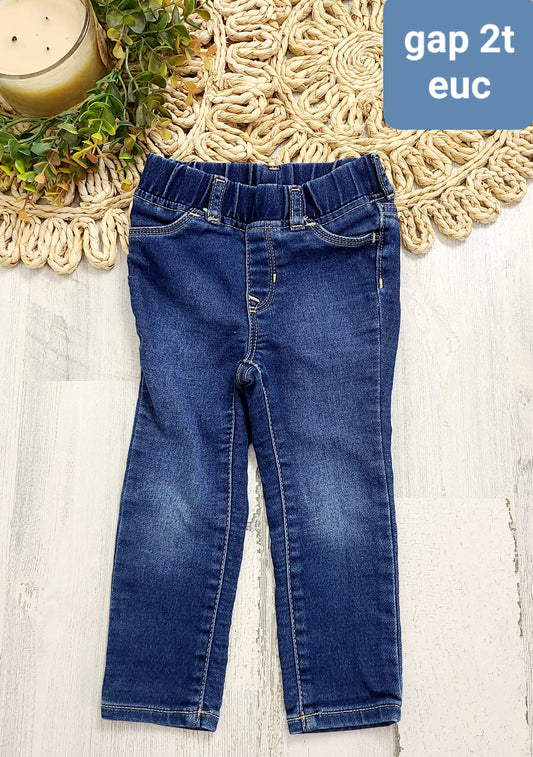 gap elastic waist jeans 2t