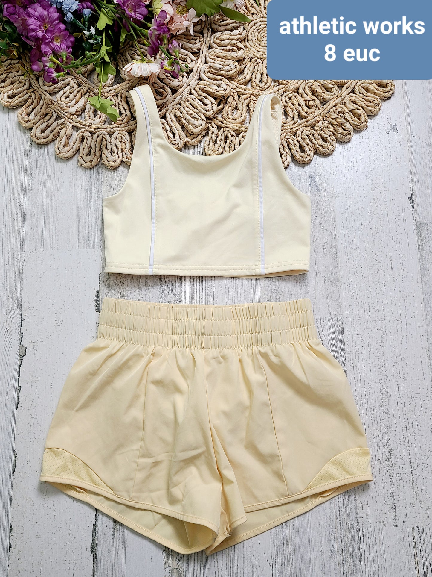 yellow two piece set atheltic works