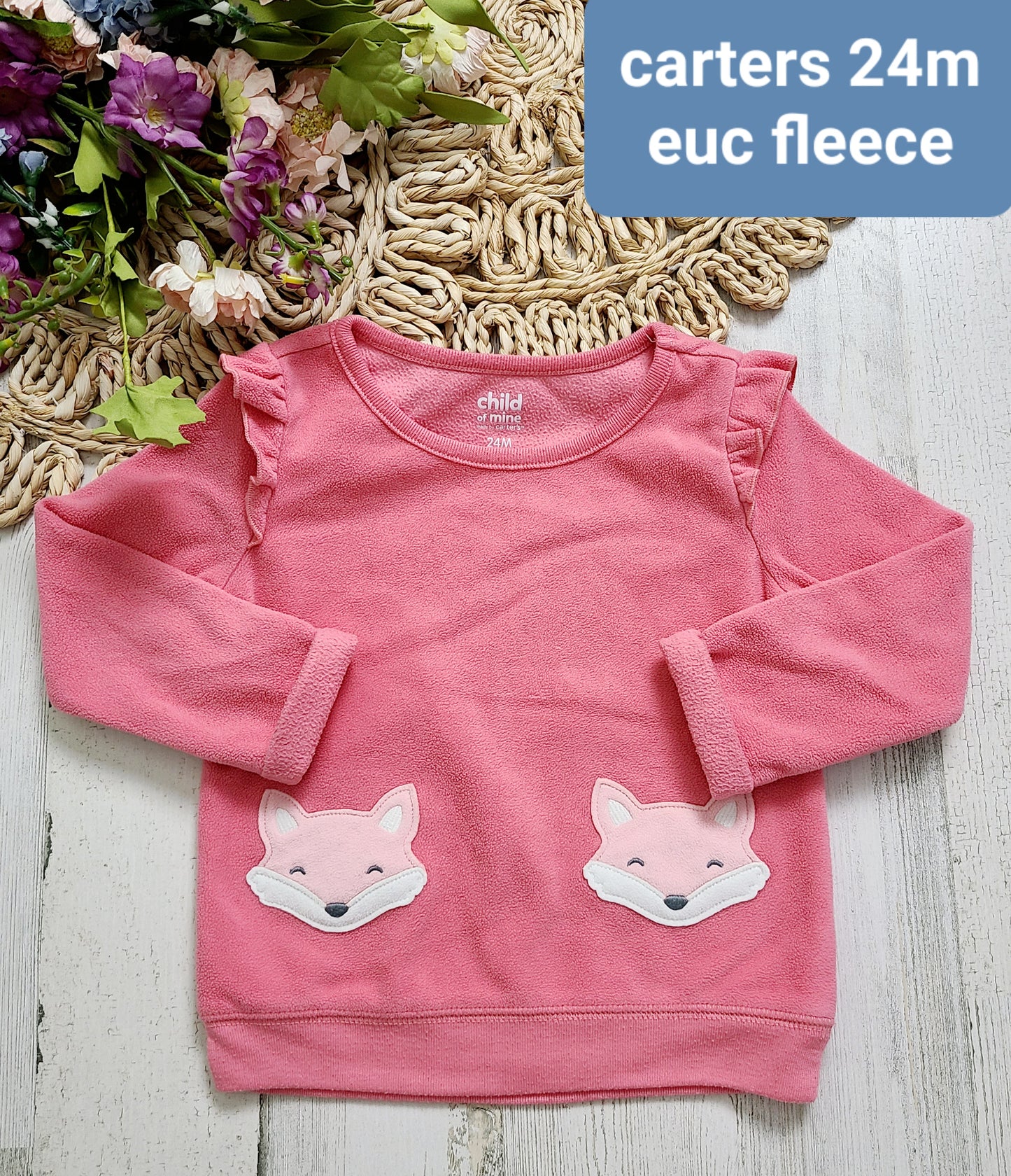 fox ruffle pink carters