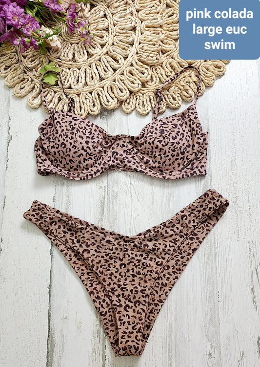 pink colada leopard swim