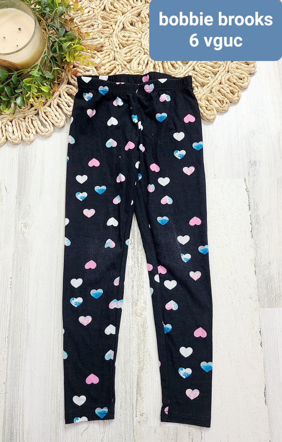 colorful hearts on black jeggings bobbie brooks