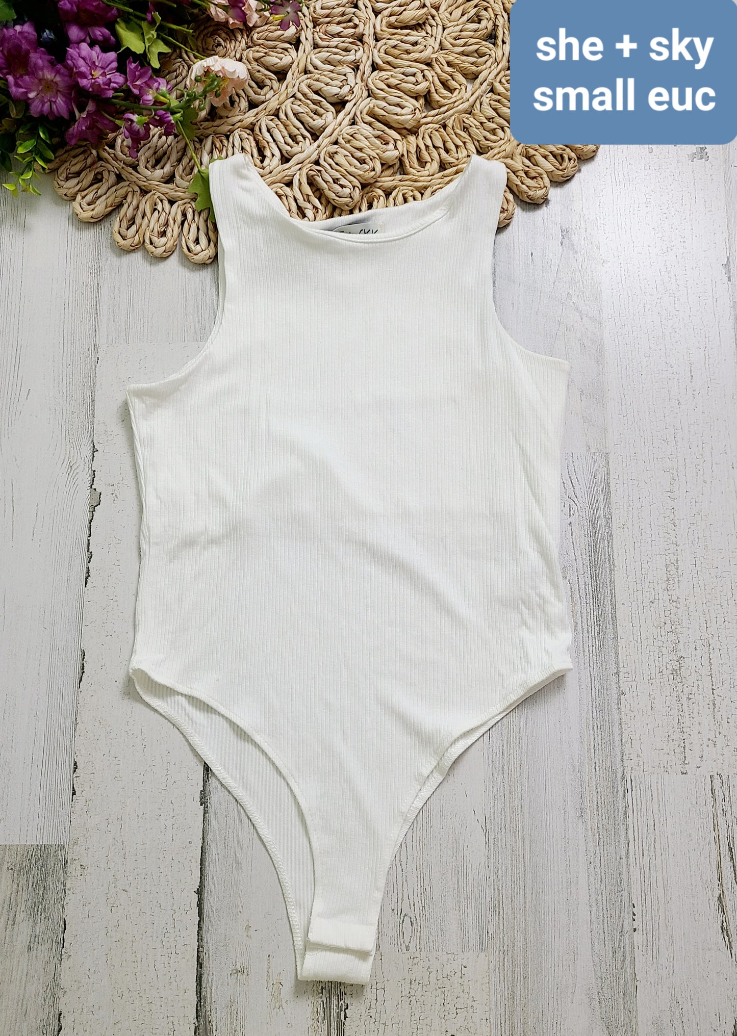 she+sky bodysuit white